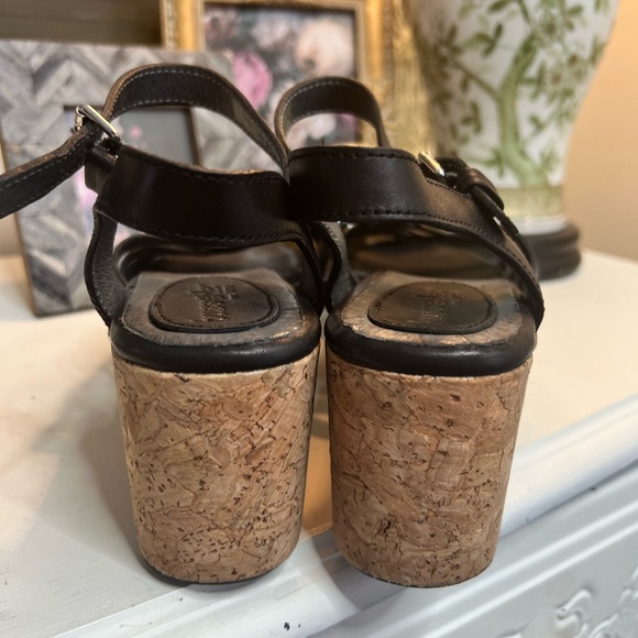 Bussola Mansfield Mavis Black Leather and Cork Platform Sandal - Picture 3 of 10